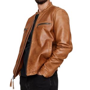 Chaqueta de cuero ligera para hombre, precio al por mayor, MOQ bajo, la chaqueta de invierno de cuero más vendida para hombre - Product Image 1