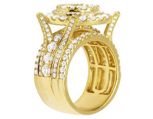 Classic Moissanite Hip Hop <b>Ring</b> for <b>Men</b> VVS Clarity Round Diamond in 925 <b>Silver</b> - Product Image 5