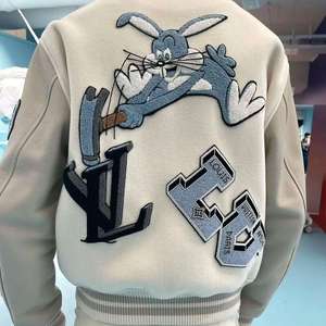 Alta calidad Y2K Hombres Cuello alto fino Logotipo personalizado Varsity Bomber Motocicleta Chaqueta de lujo Fabricante - Product Image 4