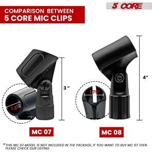 Support de microphone à 5 cœurs, 4 pièces avec adaptateurs à vis 5/8 à 3/8 pouces - Product Image 5