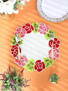 ที่รองจานทรงกลมลายดอกไม้ทำด้วยมือสำหรับงานแต่งงานคริสต์มาสปีใหม่ - Product Image 6