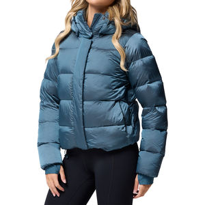Veste matelassée pour femme avec logo personnalisé, élégante, chaude, épaisse, en duvet, veste matelassée d'hiver pour femme, tissu ultra-doux - Product Image 1