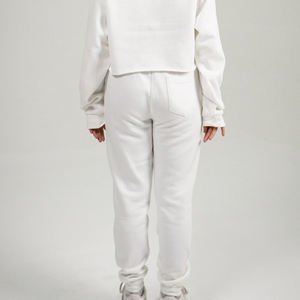 ชุดวอร์มครอปท็อปผ้าฟลีซคอตตอนคุณภาพสูงสำหรับผู้หญิง สไตล์ลำลอง สีพื้น สำหรับฤดูหนาว ราคาโรงงาน รับผลิตแบบ OEM - Product Image 5