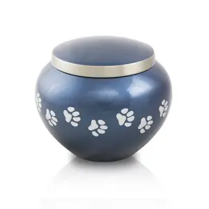 Nuovo di alta qualità blu opaco antico Pet cremazione urna ricordo per le ceneri di animali domestici commemorativi