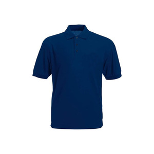Polo à manches courtes pour homme en piqué, couleur unie, tissu tricoté décontracté, coupe classique, bleu - Product Image 4