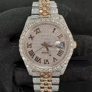 Reloj Mecánico de Cuarzo para Hombre, Ultra Lujoso, con Diamante Moissanite, Movimiento Híbrido de Alta Precisión, Caja de Aleación, Esfera de Cristal, Grosor de 5 mm - Product Image 1