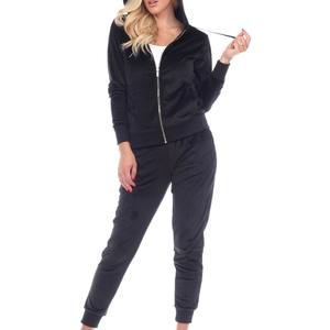 Nouveauté : Survêtement en velours de haute qualité pour femme, style décontracté confortable, logo personnalisé, couleur respirante, hauts longs, motif uni - Product Image 5