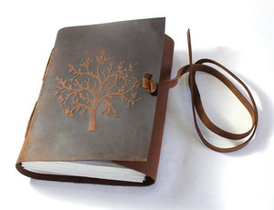 Journal Vintage en Cuir Fait à la Main Papier de Coton Recyclé Arbre de Vie Design Couverture en Relief Cahier Élégant - Product Image 5