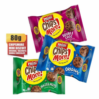 Vente chaude Chipsmore Double Chocolat Mini 80gr Biscuits Exotic Sweet Wafer Cookies dans l'emballage du sac