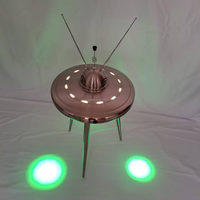 Grande chicha arabe en acier inoxydable au design OVNI avec éclairage LED, Narghile Shisha Sheesha, taille Shisha pour coffret cadeau