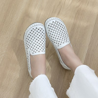 [JSHOE] Meilleur examen urbain en ligne Kenya Chaussures décontractées légères en cuir véritable perforé pour femmes