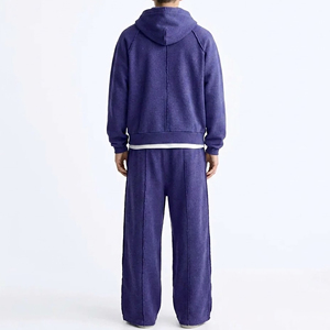 Survêtements de streetwear imprimés de qualité supérieure, coupe classique, couleur unie, poids moyen, 100% coton molletonné, hip-hop, hiver, pour hommes - Product Image 6