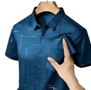 Camiseta de Verano para Hombre, Manga Corta, a Cuadros, Informal, Camiseta Polo Delgada de Color Sólido para Hombre - Product Image 1