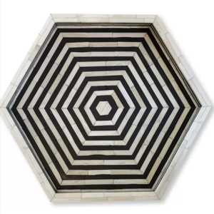 Bandeja de servicio con incrustaciones de hueso de fregona Floral de madera Natural hecha a mano ecológica de alta calidad personalizada para el hogar inspirado en la India - Product Image 4