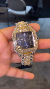 Reloj de Diamantes Cultivados en Laboratorio Totalmente Personalizado de Moda para Hombre, Reloj de Joyería de Diamantes Estilo Hip Hop, Regalo - Product Image 3