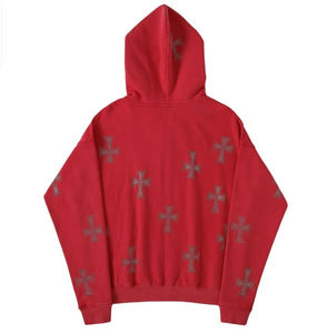 Personnalisé Lourd 300-500GSM Coton Vintage Lavé À L'acide Surdimensionné Hommes Strass Chenille Patch Broderie Distressed Hoodies - Product Image 5