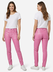 Pantalones de Cuero Personalizados, Corte Recto, Cinco Bolsillos, Costura Simple, Trabillas para Cinturón, Botones Delanteros, Estilo Clásico y Moderno - Product Image 2