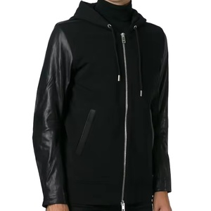 Sudadera con capucha de manga larga de cuero transpirable ajustada para hombre 2025, ropa de calle con cremallera, Capucha forrada, estampado Digital, diseño sólido para invierno - Product Image 1