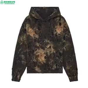 Sweat à capuche pour homme personnalisé, épais, délavé à l'acide, 100% coton, doublure polaire, coupe classique, pull-over, hiver, écologique, anti-plis - Product Image 6