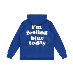Servicio OEM, Sudaderas con Estampado Puff para Hombre al por Mayor, Sudaderas Ligeras de Color Sólido con Estampado Puff - Product Image 1