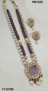 Collier ras du cou indien fantaisie traditionnel et à la mode couleur or Kundan perle boucles d'oreilles ensemble avec Mangtikka pour femmes et filles - Product Image 3