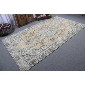 Tapis vintage de grande taille 5,2 x 9,7 pieds, tapis turc à bordures blanches - Product Image 2