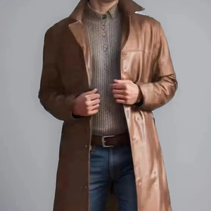 เสื้อโค้ทหนังวัวแท้คุณภาพสูงสำหรับผู้ชาย ดีไซน์ทันสมัย ปกพับได้ ผลิตโดยผู้ผลิตชั้นนำ ปรับแต่งสีได้ตามต้องการ - Product Image 6