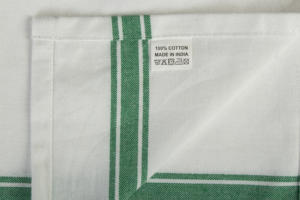 <b>Set</b> of 12 Vintage Strips Golf <b>Towels</b> 100% Cotton for Kitchen Green Color Checkered Pattern Woven Technique Home Use Children - Product Image 4