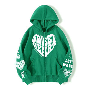 Sweat à capuche pour homme, personnalisé, OEM, impression 3D en relief, motif uni, doublé, lourd, surdimensionné, hiver - Product Image 4