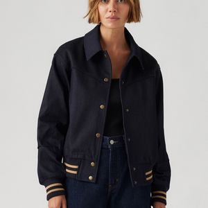 Dernière veste de baseball universitaire Lennox Bold Play pour femmes avec logo personnalisé veste de culture Letterman en laine noire traitement tricoté - Product Image 1