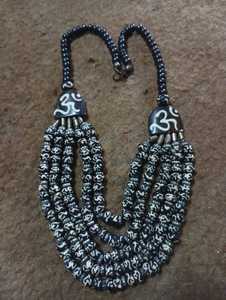 Custom made bone necklaces in flat round beige <b>coloured</b> <b>and</b> different other <b>shaped</b> beads for jewelry sellers <b>and</b> ladies. - Product Image 4