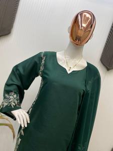 Conjunto de Kurta de Chifón Georgette Sintético con Bordado para Mujer, Diseño Fabzone, Estilo Vintage, Secado Rápido, Corte Holgado para Adultos, Ideal para Fiestas - Product Image 2