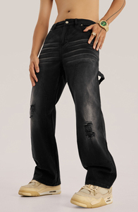 Pantalones vaqueros lavados desgastados de mezclilla de peso pesado para hombres Fabricantes para ropa de aduanas Carga informal para pantalones vaqueros de hombre - Product Image 2