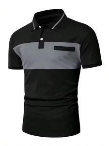 Polo de alta calidad para hombre con paneles superiores, venta al por mayor de nuevas camisetas de talla grande para hombre europeas y americanas - Product Image 6
