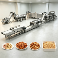 Ligne de production complète et automatique de snacks aux cacahuètes enrobés, avec enrobage, torréfaction, assaisonnement, refroidissement et emballage