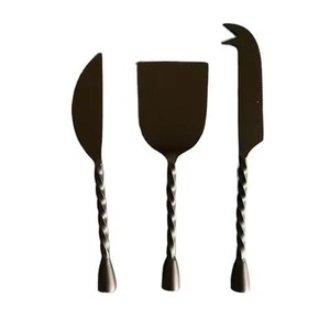 Juego de cubiertos de acero inoxidable con mango de madera de acacia de mesa, utensilios de cocina de buena calidad, juego de esparcidor de queso - Product Image 3