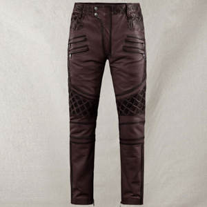 กางเกงหนังแท้ผสมผ้าแคนวาสสำหรับผู้ชาย ขนาดปรับได้ เอวยางยืด สวมใส่สบาย มีหลายขนาดให้เลือก - Product Image 1