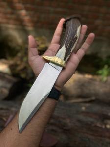 Cuchillo de Caza Personalizado de Acero con Alto Contenido de Carbono, Cuchillos de Hoja Fija para Campismo y Supervivencia con Funda de Cuero Fino, Cuchillos de Acero Personalizados - Product Image 5
