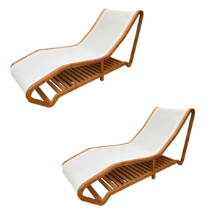 Prix de gros Chaise pliante moderne en bois de teck massif Chaise longue en rotin Chaise longue d'extérieur pour l'extérieur et la piscine - Product Image 6