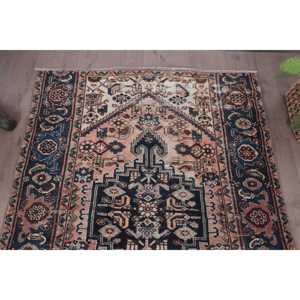 Alfombra Turca de 4.2x5.6 pies, Alfombra Vintage, Alfombra Azul Marroquí - Product Image 4