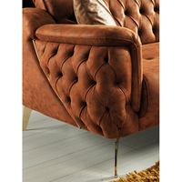 Canapé d'Angle Chesterfield Moderne en Tissu, Ensemble de Canapés de Salon Confortables, Mobilier de Salon de Luxe