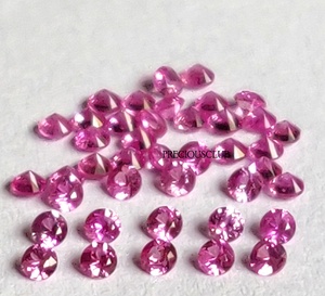 Saphir Rose Chauffé Naturel Uniquement 1.75mm Rond Brillant Coupe à Facettes Superbe Qualité - Product Image 1