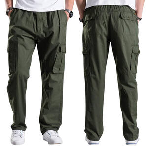 Pantalon cargo léger à taille élastique de bonne qualité, de couleur verte pour hommes, avec rangement à plusieurs poches par Elegant Sports - Product Image 5