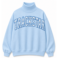 Sweat-shirt oversize à col montant vert olive uni pour femme, manches longues, style streetwear décontracté, Trackstar OEM Private Label