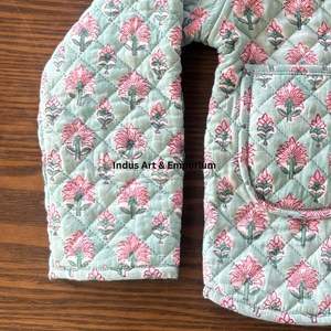 Chaqueta Acolchada de Algodón Vintage Hecha a Mano para Niños, Chaqueta Acolchada de Algodón Vintage Jaipuri de Manga Larga para Niños - Product Image 6