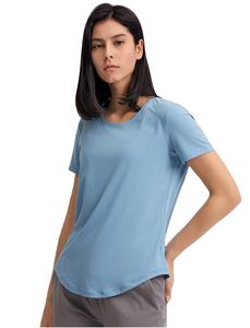 T-shirts pour femmes de haute qualité en coton biologique, t-shirts de sport, de yoga et de course à pied, manches courtes, coupe ample, été, 180g, col rond - Product Image 4