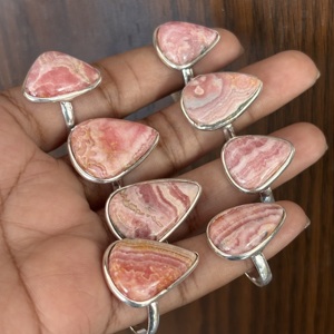 La mayoría de los anillos de Rodocrosita de Plata de Ley 925 de tendencia, piedras preciosas originales, joyería de moda para mujer, precio de fábrica - Product Image 3