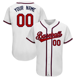 Venta al por mayor uniforme de béisbol en Blanco clásico de malla transpirable digital caliente impreso personalizado hombres deportes negro bordado camiseta de béisbol - Product Image 4