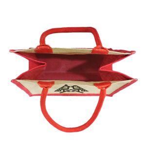 ถุงช้อปปิ้งผ้าปอกระเจาพร้อมที่จับเทปผ้าทอย้อมพิมพ์ลายเป็นมิตรต่อสิ่งแวดล้อม - Product Image 6