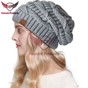 หมวกถักแบบพรีเมี่ยมสำหรับทุกเพศสำหรับฤดูหนาวหมวกบีนนี่ผ้าฝ้ายคุณภาพสูงพร้อมโลโก้ดีไซน์เนอร์สไตล์อบอุ่นสำหรับใช้ในชายหาดลายพราง - Product Image 4
